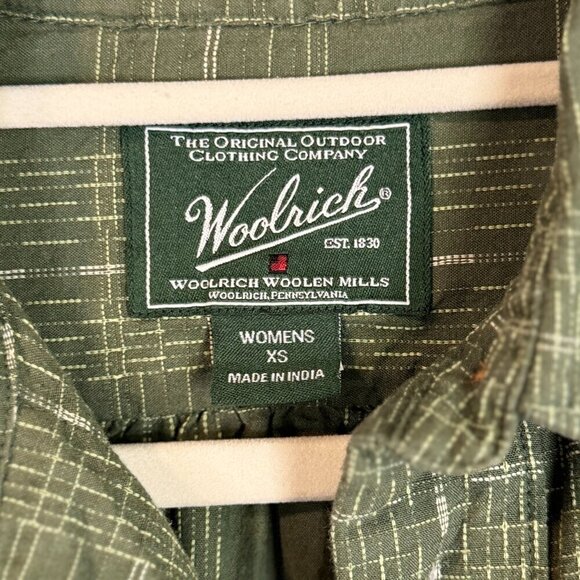Woolrich Women's Green Button Down Top - Size XS - Picture 3 of 6
